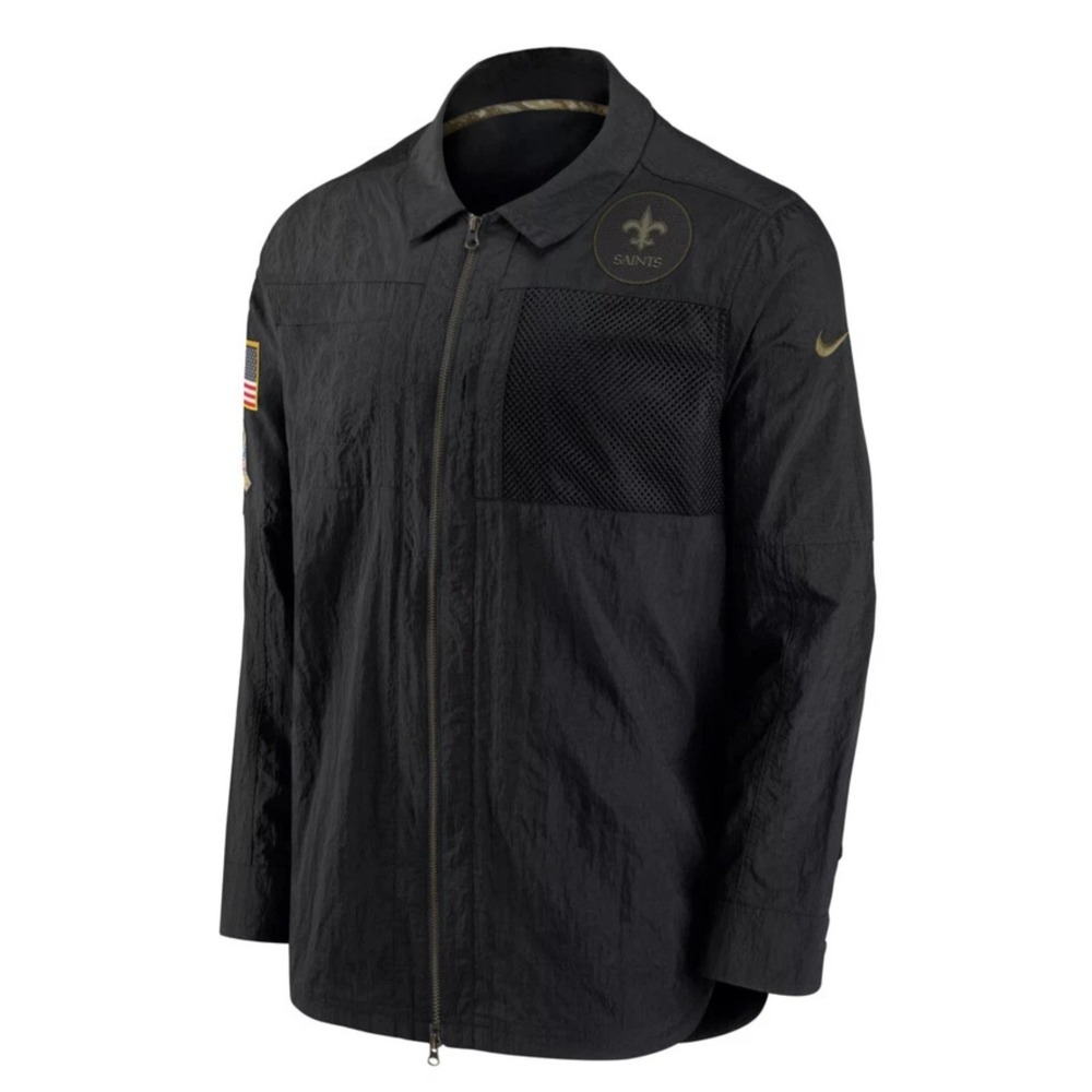 Nike New Orleans Saints Salute To Service Light Weight Jacket Black Men's Large